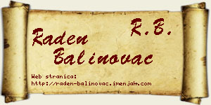 Raden Balinovac vizit kartica